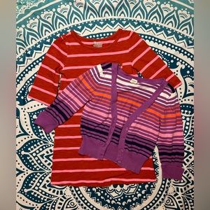 Girls Old Navy dress and sweater stripes